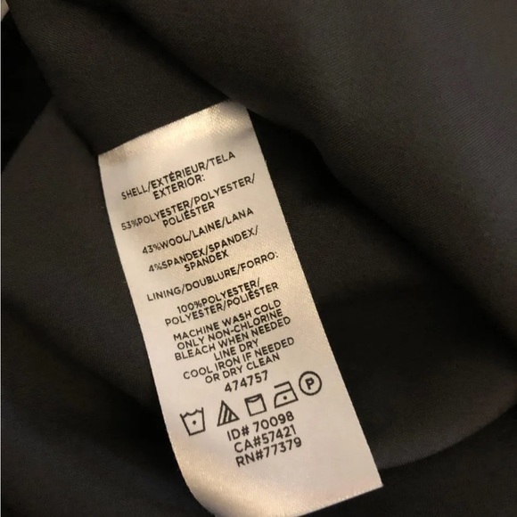 Ann Taylor Dark Gray Tropical Wool Suit Pant 12 Jacket 12p Petite - Picture 13 of 15